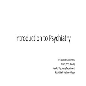 Introduction to Psychiatry 