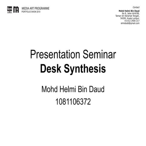 MA: Presentation Seminar | PPT