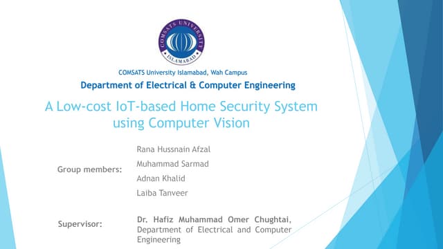 Final year project presentation IOT Based home security system