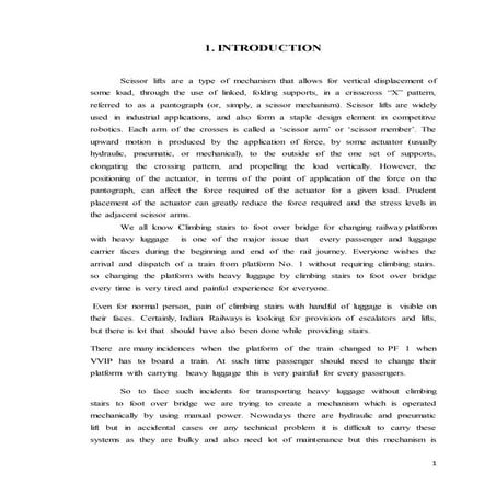 Final year project report on scissor lift