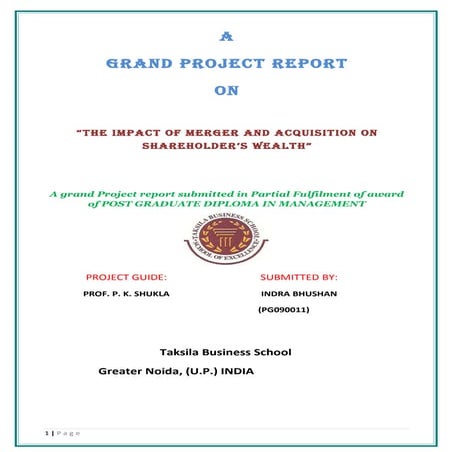 Final Year Project Report Of Pgdm 6th Trimester | DOC