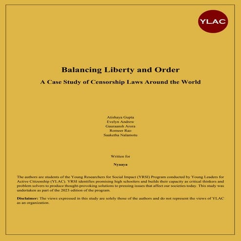 Final YRSI 2023 Brief - Nyaaya - A Case Study of Censorship Laws Around the W...