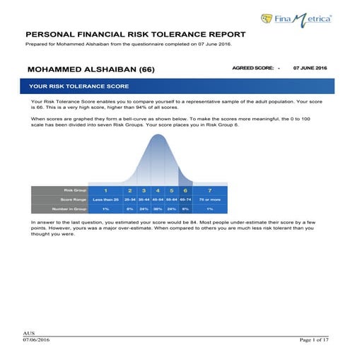 Risk profile questionnaire 9 | PDF