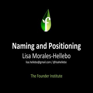 Founder Institute / Naming & positi...