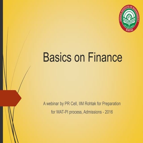 Finance webinar 2016