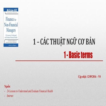 Finance 4 non-financial manager -  basic terms