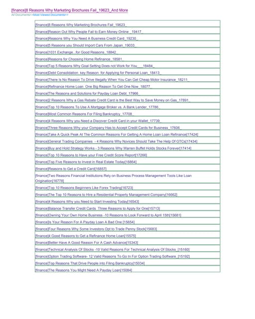 [Finance]8  Reasons  Why  Marketing...