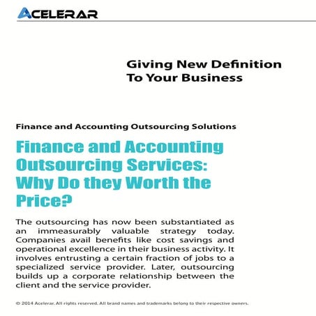 Finance and accounting outsourcing services