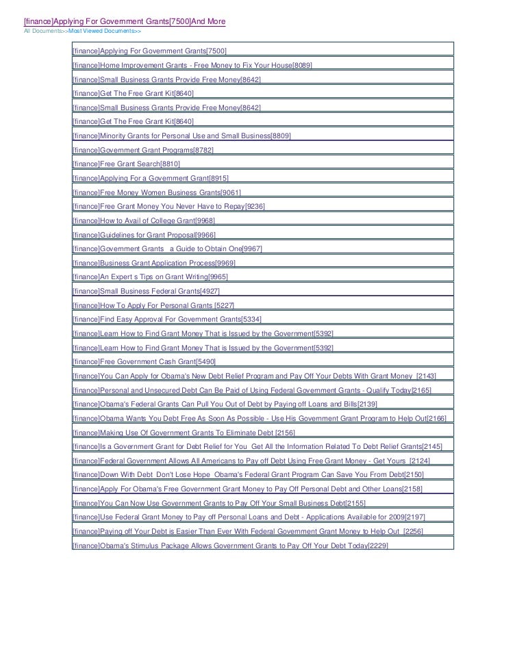 Finance Applying For Government Grants 7500