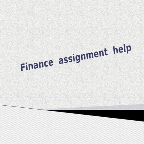 Finance assignment help