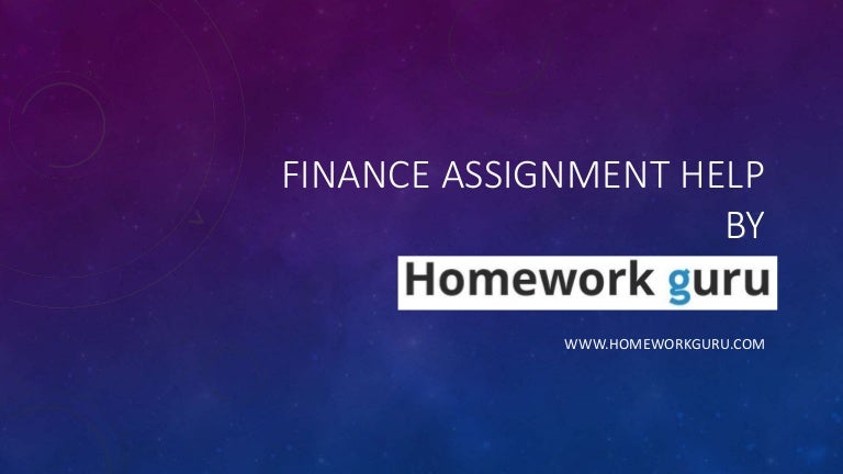 Finance assignment helper