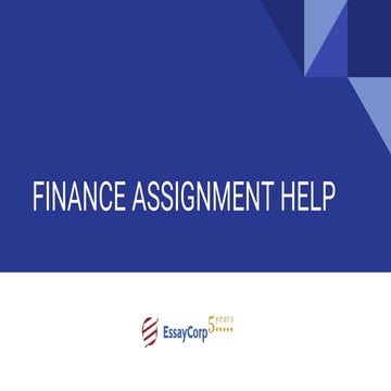 Finance assignment help