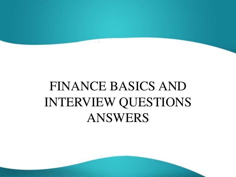 finance interview questions and answers