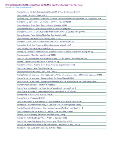 [Finance]Choose The Right Business ...