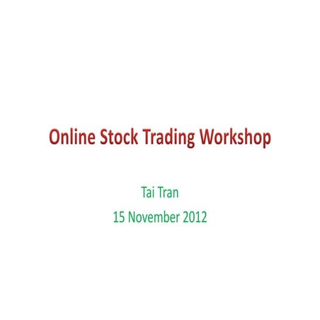 RMIT Vietnam Finance Club - Online Stock Trading Workshop