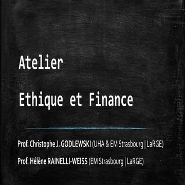 Finance & Ethique