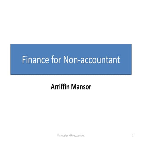 Finance for non accountant