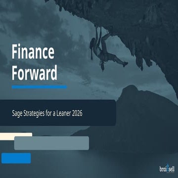 Finance Forward: Sage Strategies for a Leaner 2026