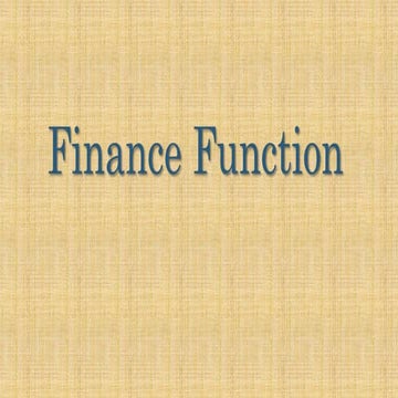 finance-function-ppt