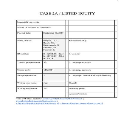 Case listed equity
