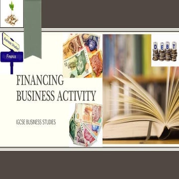 Finance in business- IGCSE NOTES