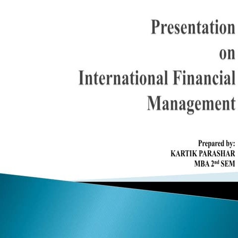 INTERNATIONAL FINANCIAL MANAGEMENT
