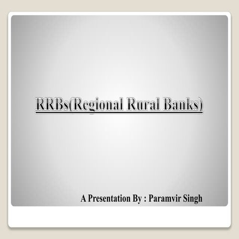 Unit 1 regional rural banks | PPT