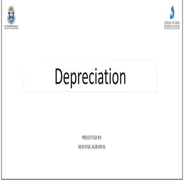 Finance presentation Depreciation