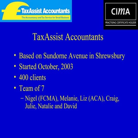 Finance workshop - The BIG Jelly 25th March 2011 - Nigel Lomax, Tax Assist