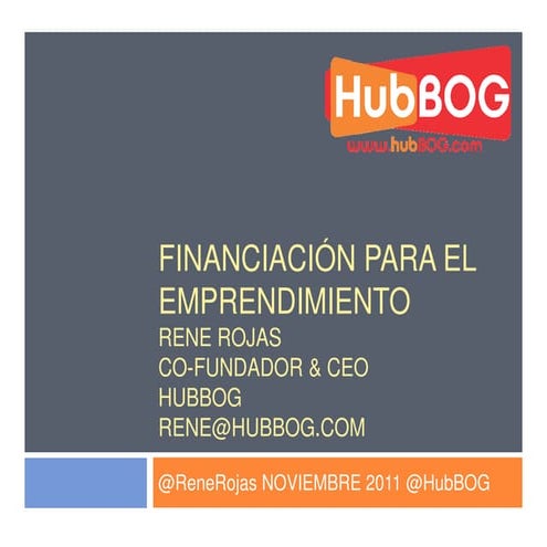 Financiación para el emprendimiento nov 2011