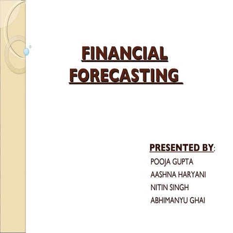 Financial Forecasting & Planning