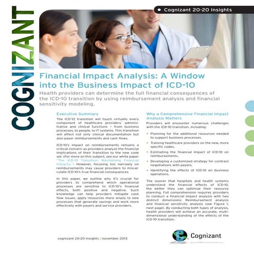 Financial Impact Analysis: A Window into the Business Impact of ICD-10