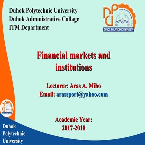 Financial markets and institutions ITM3