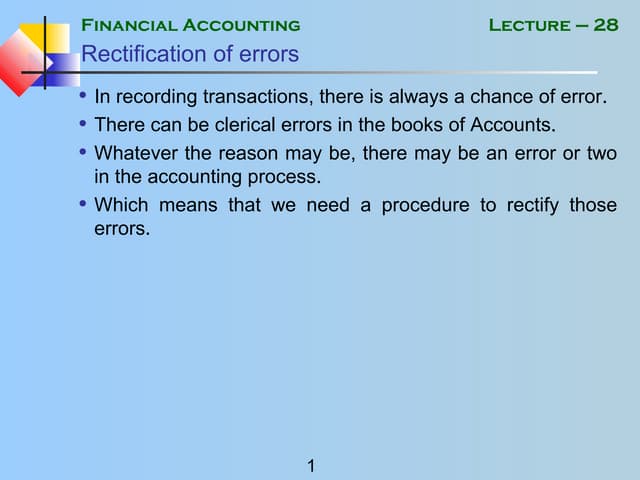 Financial accounting   mgt101 power point slides lecture 28