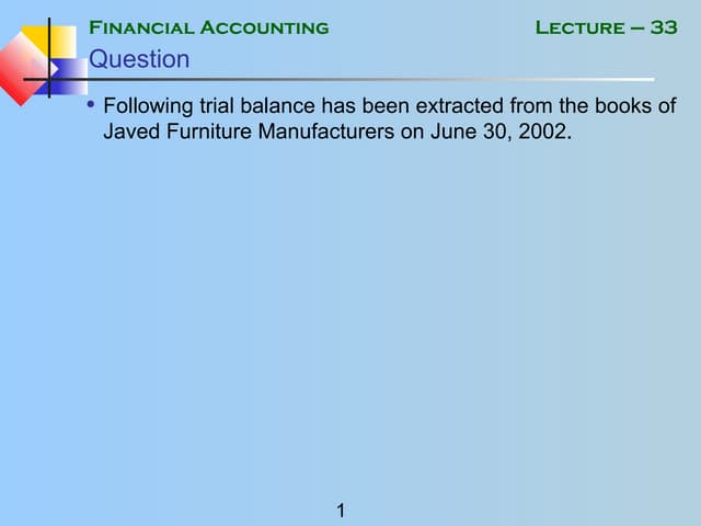Financial accounting   mgt101 power point slides lecture 33