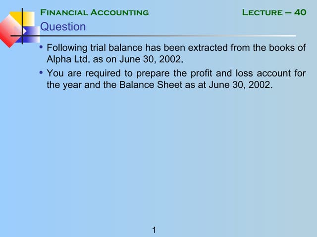 Financial accounting   mgt101 power point slides lecture 40
