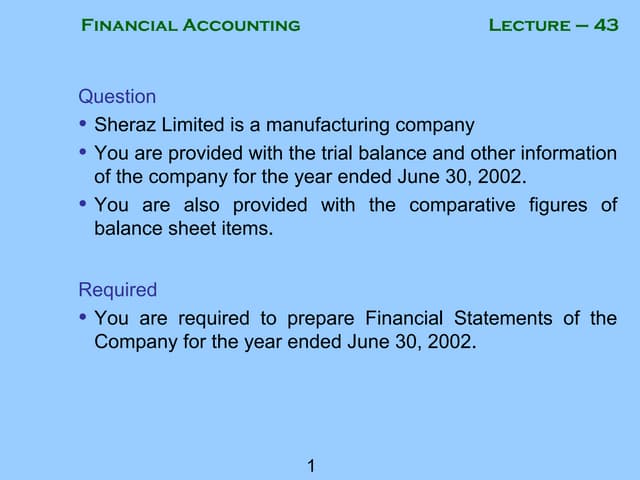 Financial accounting   mgt101 power point slides lecture 43