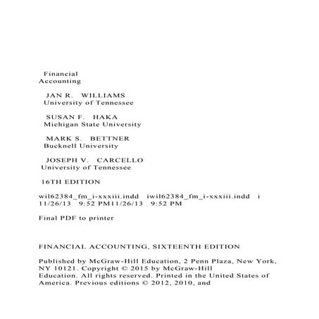 Financial Accounting JAN R. WILLIAMS Uni.docx