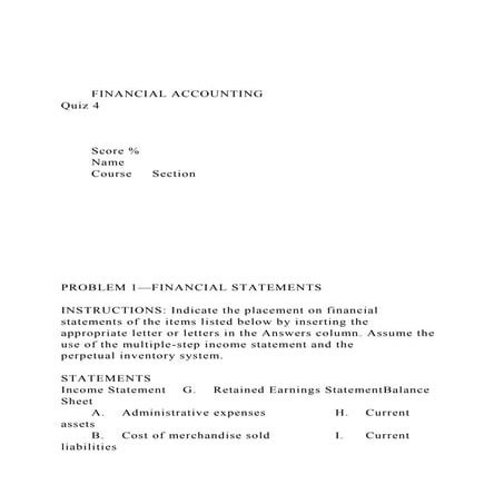 FINANCIAL ACCOUNTINGQuiz 4Score Name Course.docx