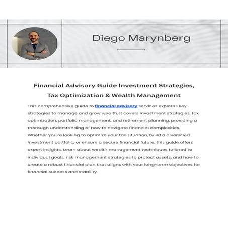 Diego Marynberg Financial Advisory Services | Investment & Wealth Management
