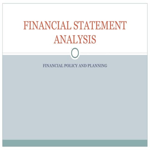 Financial analysis