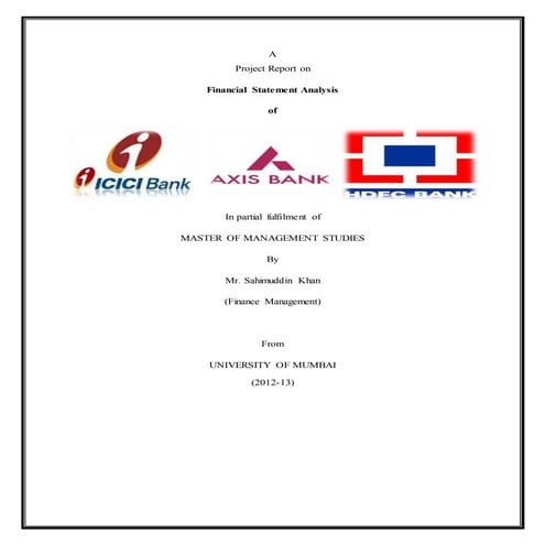 Financial analysis of banks