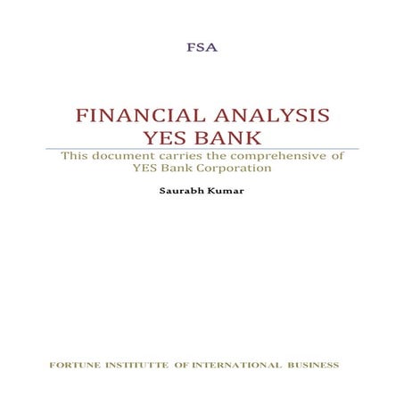 Financial analysis of yes bank by Saurabh Kumar +91 9990415104
