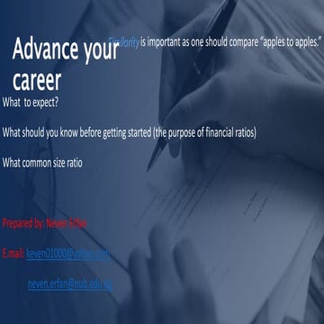 Financial analysis techniques  