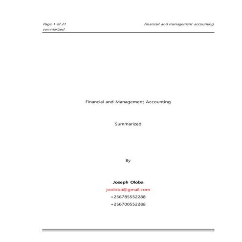 Financial and management accounting