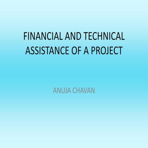 Financial and technical assistance of a project