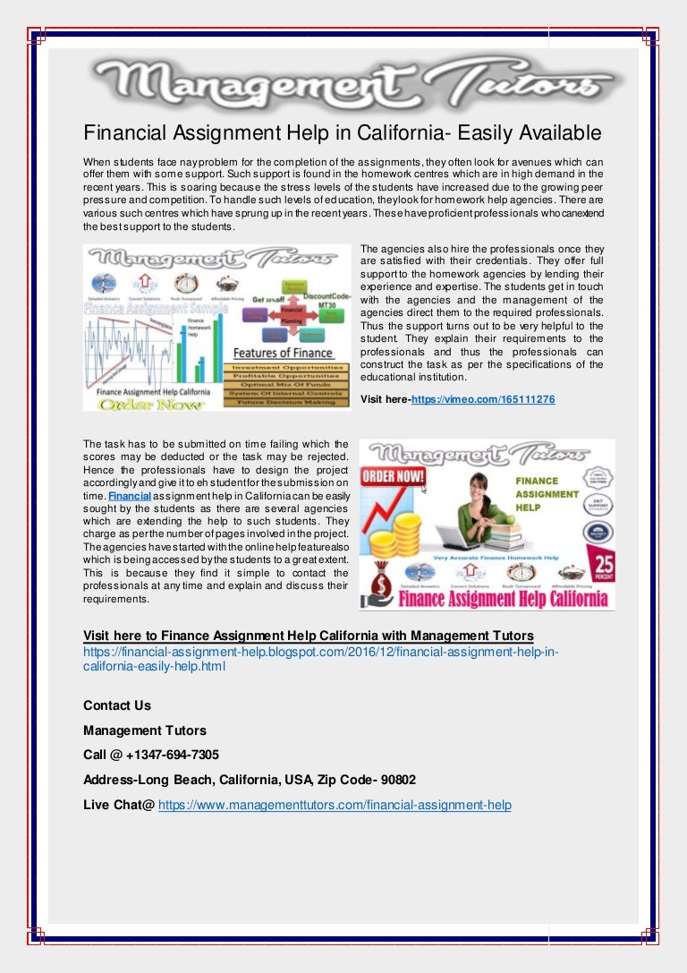 Business finance assignment picture