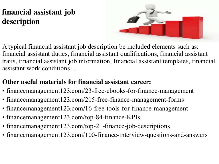 job description for financial assistant financial