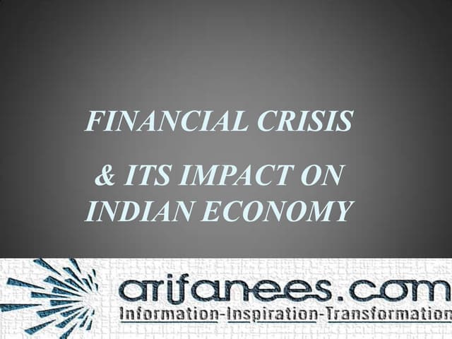 F Inancial Crises And Its Impact On Indian Economy