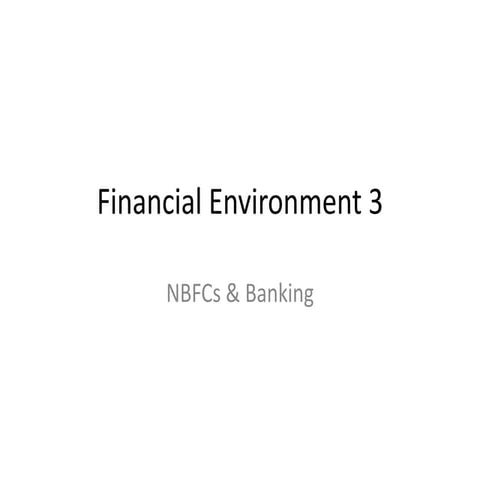 Financial environment 3